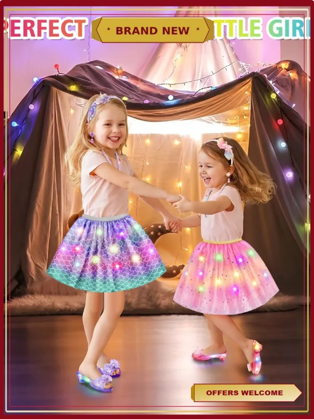 Toddler Girls Princess Dress Up Costume with Shoes & Accessories Role Play Set